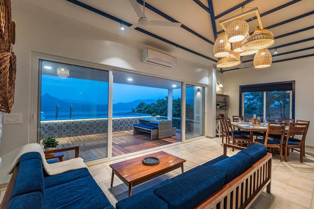 Saffronstays Kaia Waters By Kosha Villas, Pawna - Greek Style Villa With Panoramic View Of Pawna Lake Kolvan Exteriör bild